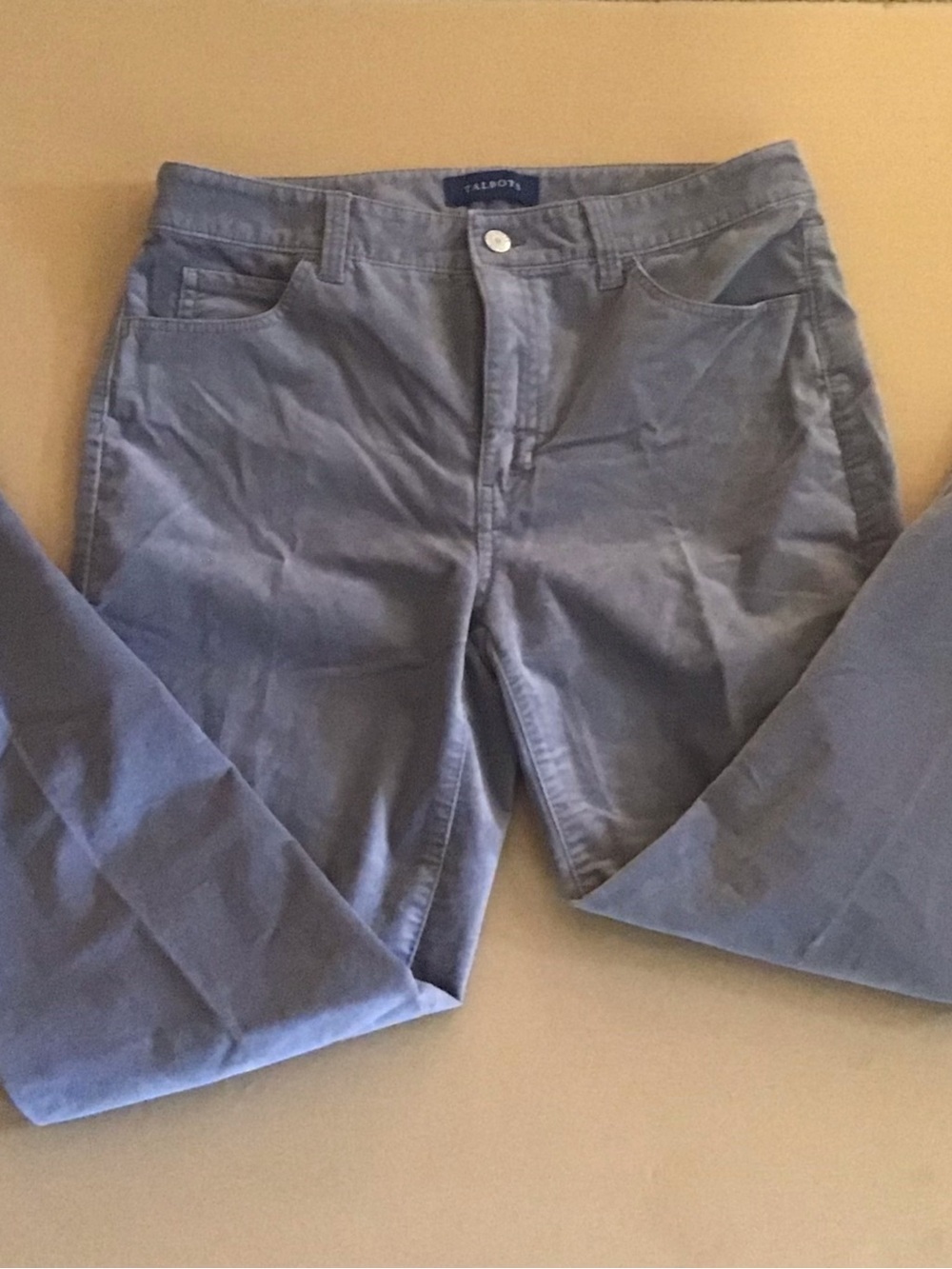 Talbots Women's Gray High waist Straight-Leg Velveteen jeans Size 8P #fall